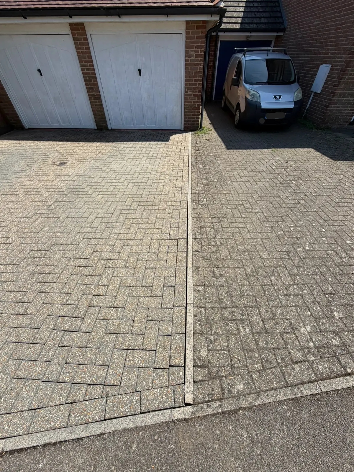 Block paving on a driveway