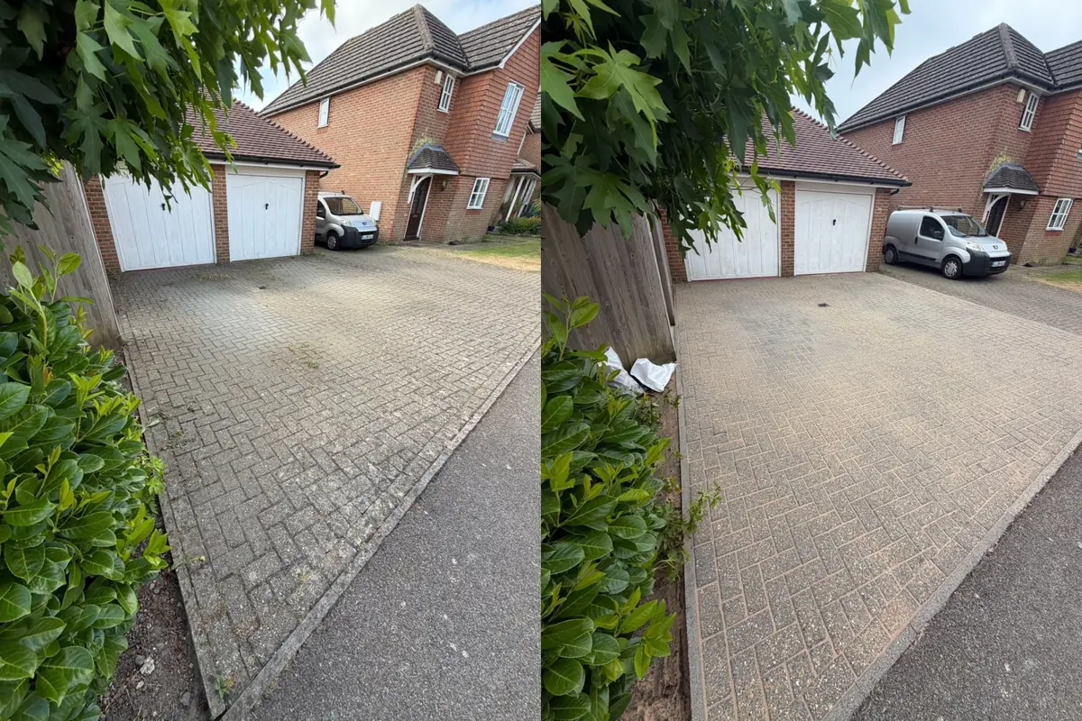 Block paving on a driveway