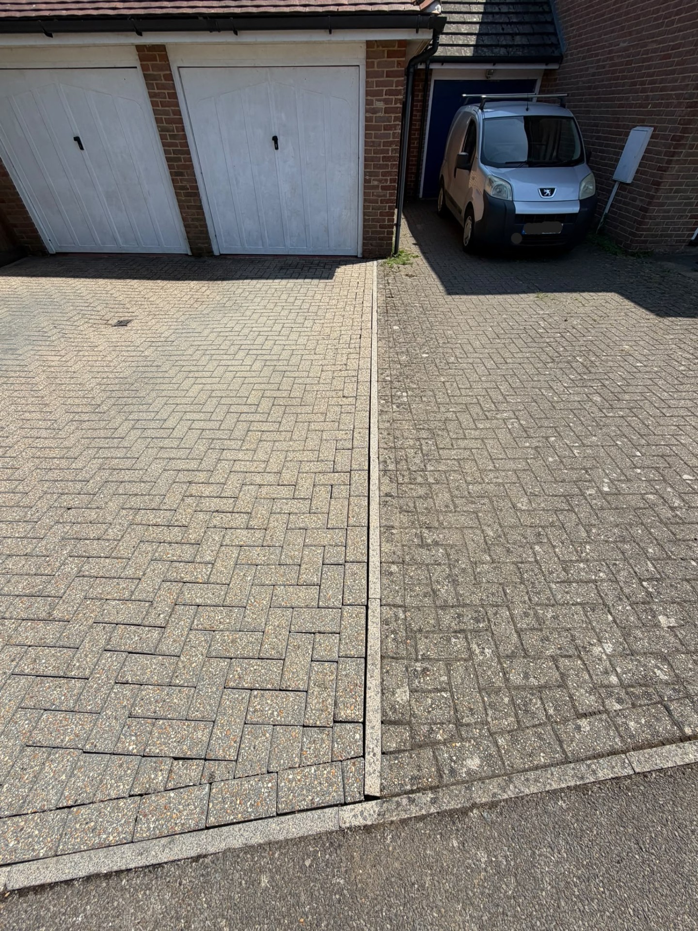Block paving on a driveway